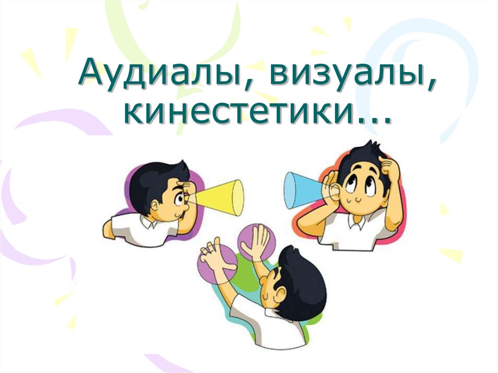 Тип восприятия: визуалы, аудиалы, кинестетики, дискреты