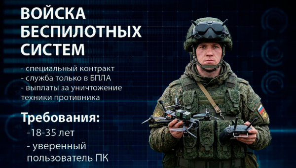 Прохождение военной службы по контракту в войсках беспилотных систем  Вооруженных сил Российской Федерации